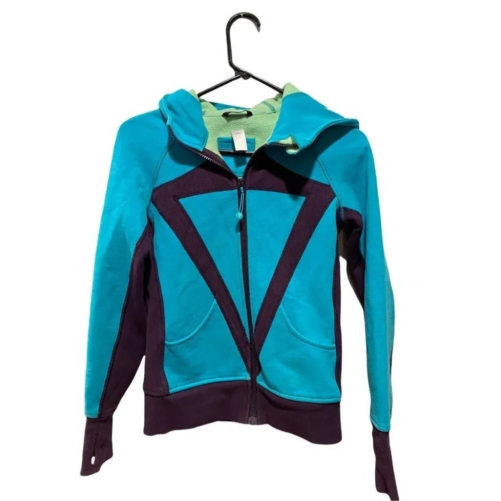 Ivivva Lululemon Fleece Lined scuba Jacket girls size 12 zip up - Picture 1 of 4